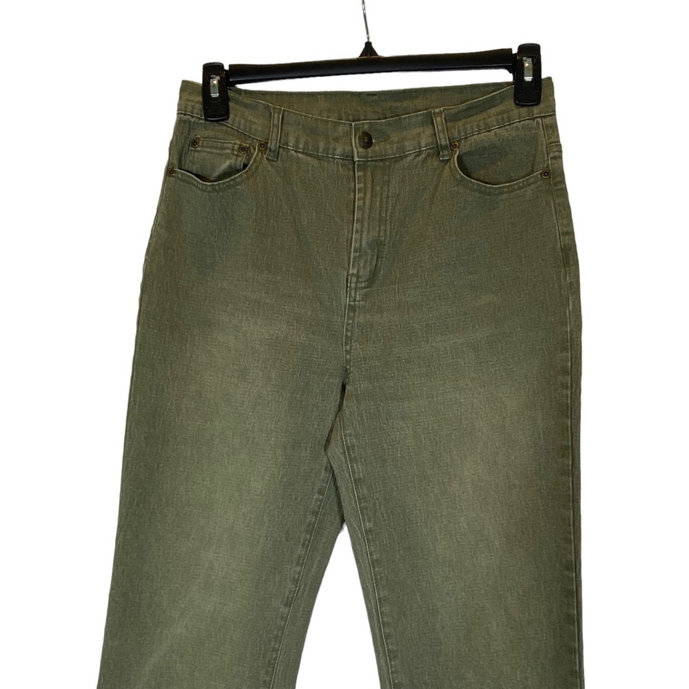 DG2 Diane Gilman size 6 Tall Women's high rise green faded wash denim jeans